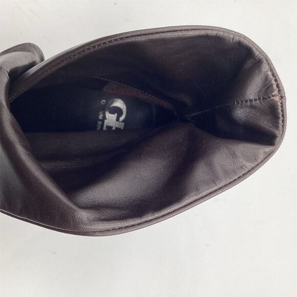 Gianni Bini Women's Brown Leather Ankle Booties Size 8 Block Heel - Picture 9 of 12